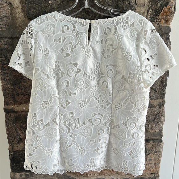 RSVP BY TALBOTS SIZE MP BEAUTIFUL WHITE SOFT LACE TOP - Picture 6 of 8